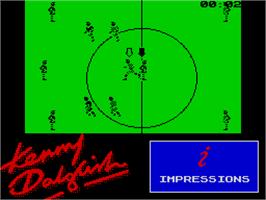 In game image of Kenny Dalglish Soccer Match on the Sinclair ZX Spectrum.