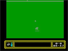 In game image of Kick Off 2 on the Sinclair ZX Spectrum.