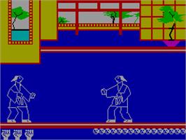 In game image of Kung Fu on the Sinclair ZX Spectrum.
