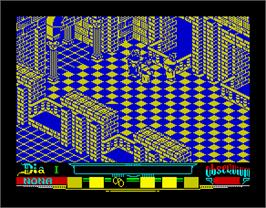 In game image of La Abadía del Crimen on the Sinclair ZX Spectrum.