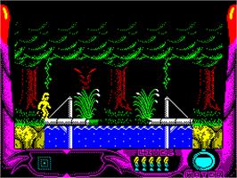 In game image of La Espada Sagrada on the Sinclair ZX Spectrum.