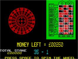 In game image of Las Vegas Video Poker on the Sinclair ZX Spectrum.
