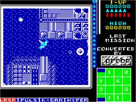 In game image of Last Mission on the Sinclair ZX Spectrum.