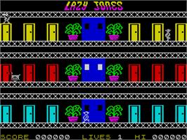 In game image of Lazy Jones on the Sinclair ZX Spectrum.