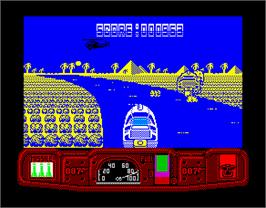 In game image of Live and Let Die on the Sinclair ZX Spectrum.