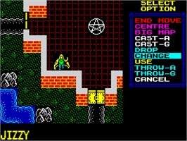 In game image of Lords of Chaos on the Sinclair ZX Spectrum.