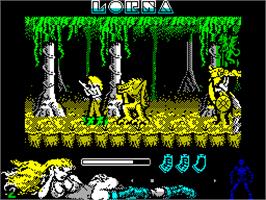 In game image of Lorna on the Sinclair ZX Spectrum.
