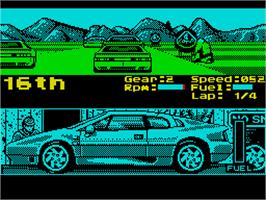 In game image of Lotus Esprit Turbo Challenge on the Sinclair ZX Spectrum.