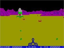 In game image of Luna Crabs on the Sinclair ZX Spectrum.