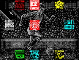 In game image of Manchester United on the Sinclair ZX Spectrum.