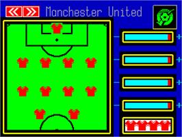 In game image of Manchester United Europe on the Sinclair ZX Spectrum.