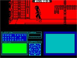In game image of Marsport on the Sinclair ZX Spectrum.