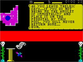 In game image of Master of Magic on the Sinclair ZX Spectrum.
