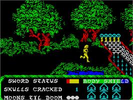 In game image of Masters of the Universe: The Arcade Game on the Sinclair ZX Spectrum.