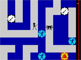 In game image of Maziacs on the Sinclair ZX Spectrum.