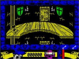 In game image of Mickey Mouse: The Computer Game on the Sinclair ZX Spectrum.