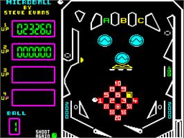 In game image of Microball on the Sinclair ZX Spectrum.