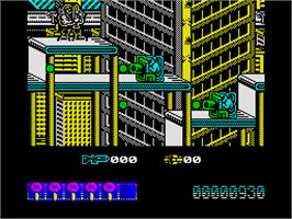 In game image of Midnight Resistance on the Sinclair ZX Spectrum.