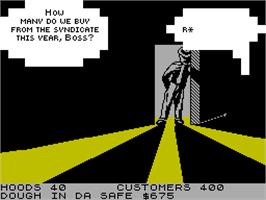 In game image of Mugsy on the Sinclair ZX Spectrum.