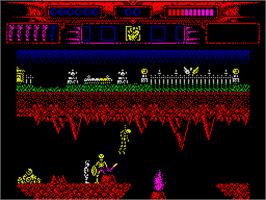 In game image of Myth: History in the Making on the Sinclair ZX Spectrum.