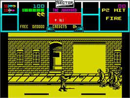 In game image of NARC on the Sinclair ZX Spectrum.