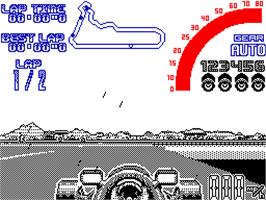 In game image of Nigel Mansell's World Championship on the Sinclair ZX Spectrum.