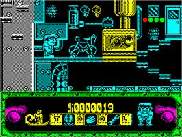 In game image of Night Shift on the Sinclair ZX Spectrum.