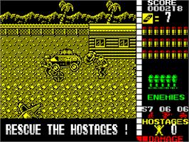 In game image of Operation Wolf on the Sinclair ZX Spectrum.