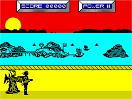 In game image of Oriental Hero on the Sinclair ZX Spectrum.