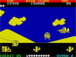 In game image of Pac-Land on the Sinclair ZX Spectrum.