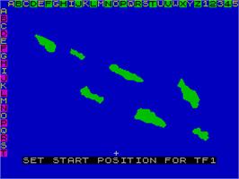 In game image of Pacific War on the Sinclair ZX Spectrum.