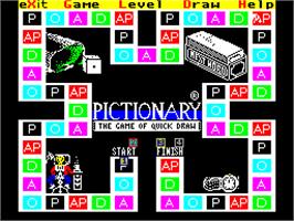 In game image of Pictionary on the Sinclair ZX Spectrum.