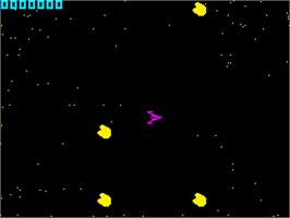 In game image of Planetoids on the Sinclair ZX Spectrum.