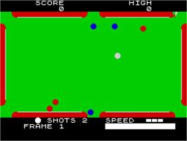 In game image of Pool on the Sinclair ZX Spectrum.