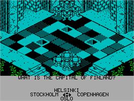 In game image of Powerplay: The Game of the Gods on the Sinclair ZX Spectrum.