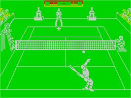 In game image of Pro Tennis Simulator on the Sinclair ZX Spectrum.