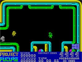 In game image of Project Future on the Sinclair ZX Spectrum.