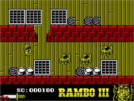 In game image of Rambo III on the Sinclair ZX Spectrum.