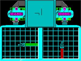 In game image of Raster Runner on the Sinclair ZX Spectrum.