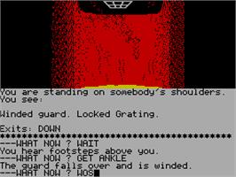 In game image of Robin of Sherwood: The Touchstones of Rhiannon on the Sinclair ZX Spectrum.