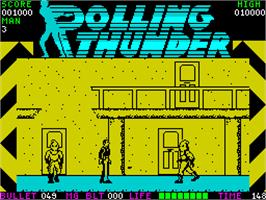 In game image of Rolling Thunder on the Sinclair ZX Spectrum.
