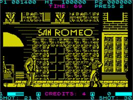 In game image of SWAT on the Sinclair ZX Spectrum.