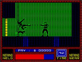 In game image of Saboteur on the Sinclair ZX Spectrum.