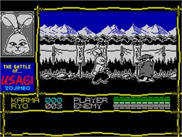 In game image of Samurai Warrior: The Battles of Usagi Yojimbo on the Sinclair ZX Spectrum.