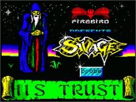 In game image of Savage on the Sinclair ZX Spectrum.
