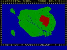 In game image of Savage Island Part One on the Sinclair ZX Spectrum.