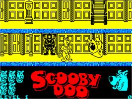 In game image of Scooby Doo on the Sinclair ZX Spectrum.