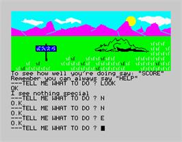 In game image of Scott Adams' Graphic Adventure #1: Adventureland on the Sinclair ZX Spectrum.