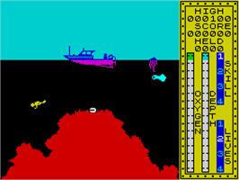 In game image of Scuba Dive on the Sinclair ZX Spectrum.