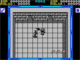 In game image of Shackled on the Sinclair ZX Spectrum.